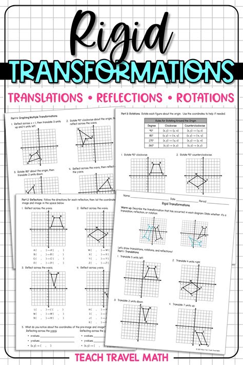 Common Core State Standard 8. . Unit transformations student handout 3 reflections on the coordinate plane
